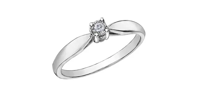 10K White Gold "Illuminaire" Diamond Solitaire Engagement Ring