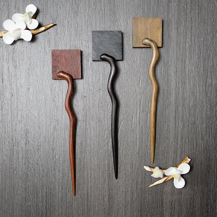 18cm Sandalwood Chinese Hairpin Zan (Shape 10)