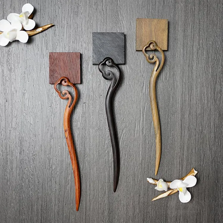 18cm Sandalwood Chinese Hairpin Zan (Shape 20)