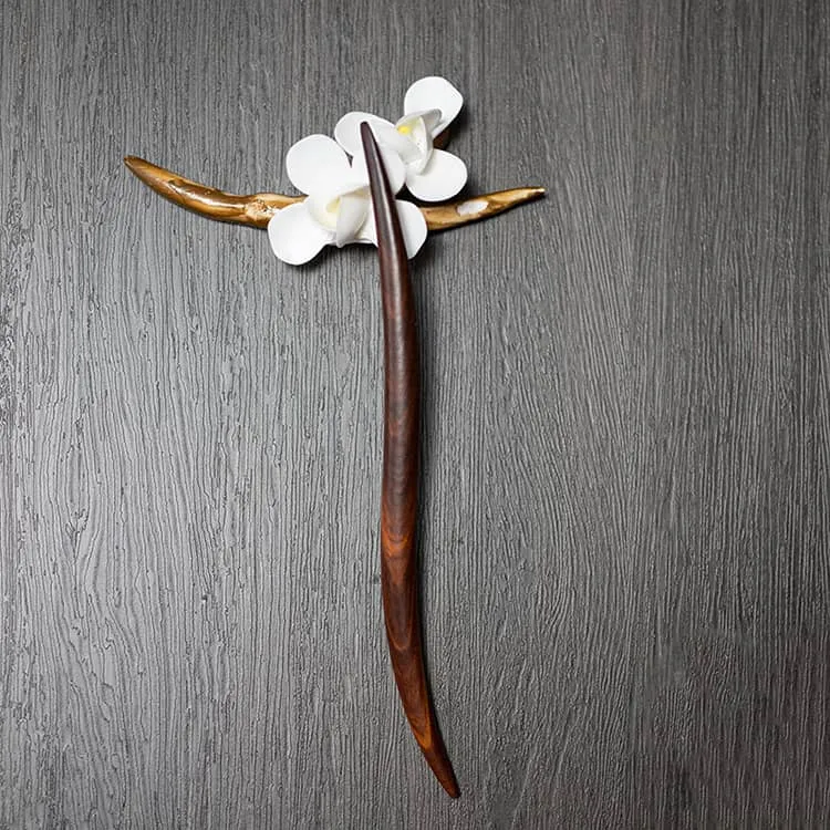 18cm Sandalwood Chinese Hairpin Zan (Shape 7)