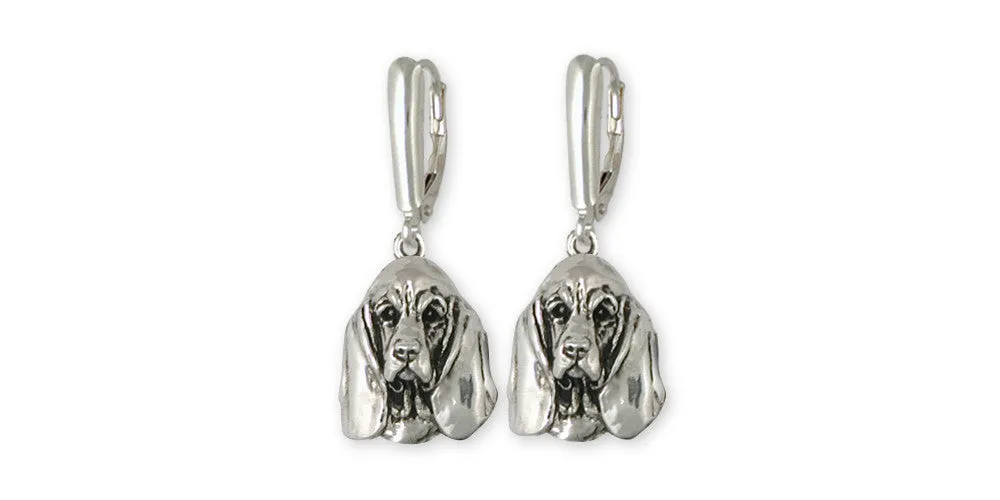 Basset Hound Earrings Jewelry Sterling Silver Handmade Dog Earrings BAS3-E