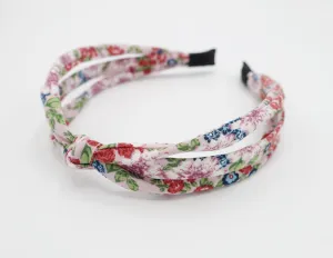 big flower print headband triple strand hairband unique hair accessory for women