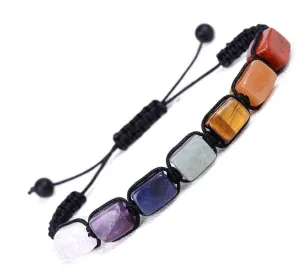 Chakra Cube Bead Adjustable Bracelet / Anklet