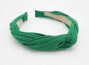 chiffon cross 2 strand round braid headband for women