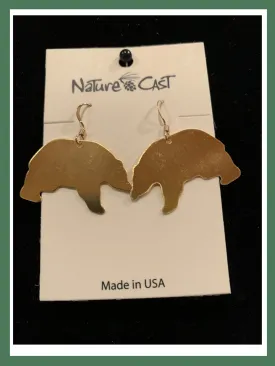 Earrings Gold dangle bear