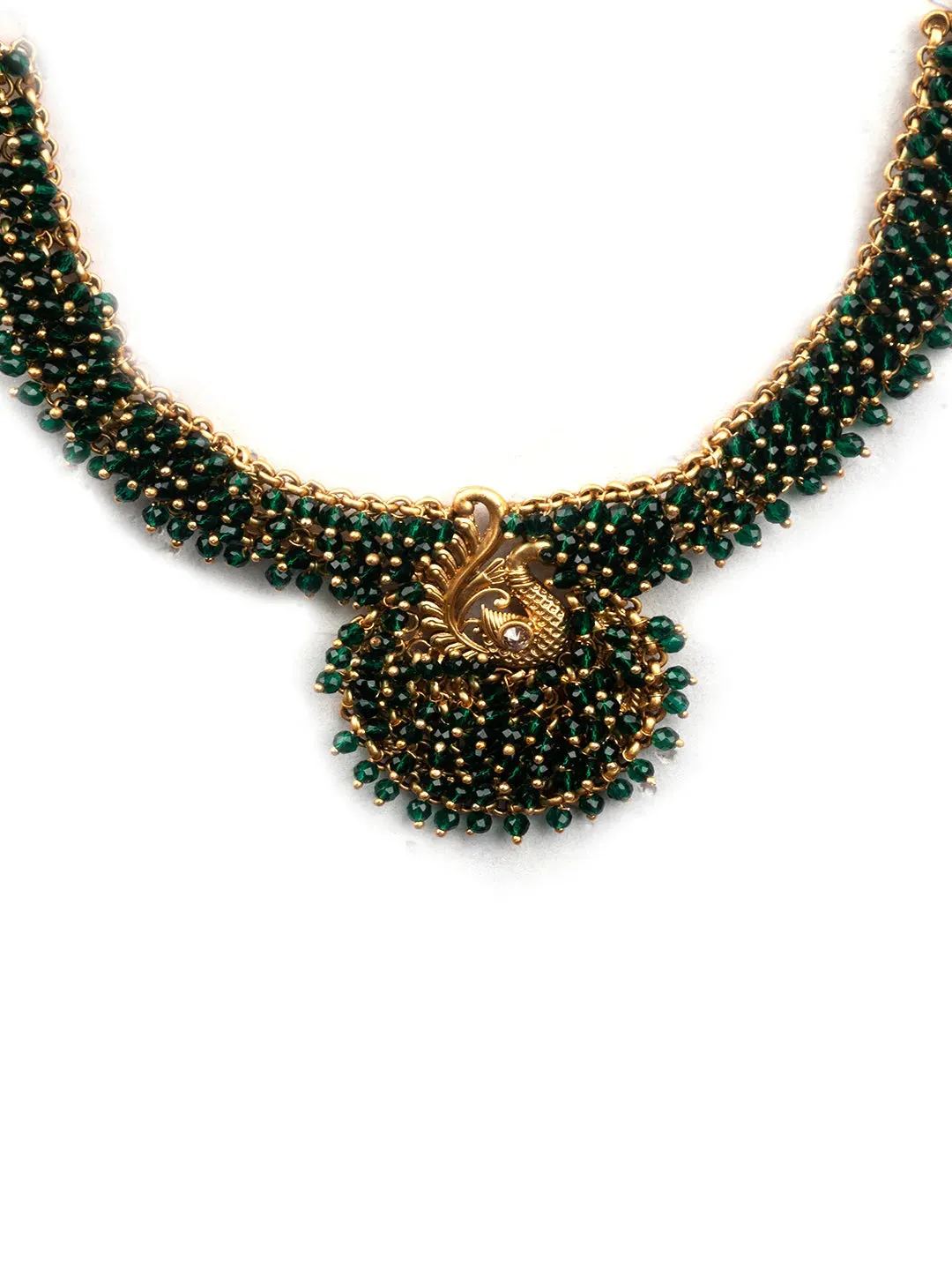 Exquisite Green Hydra Necklace Set For Special Occasions