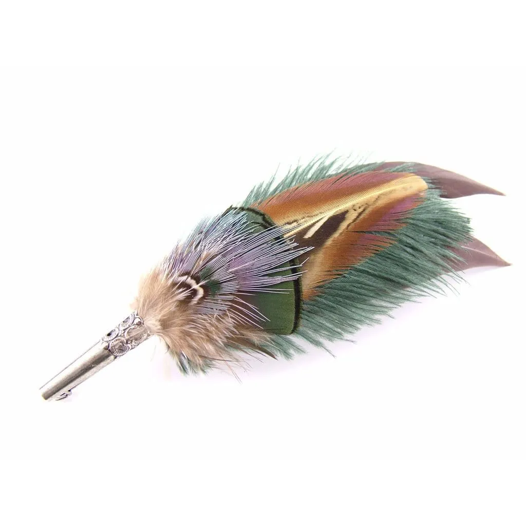 Feather Hat Pin - Gamebird & Ostrich