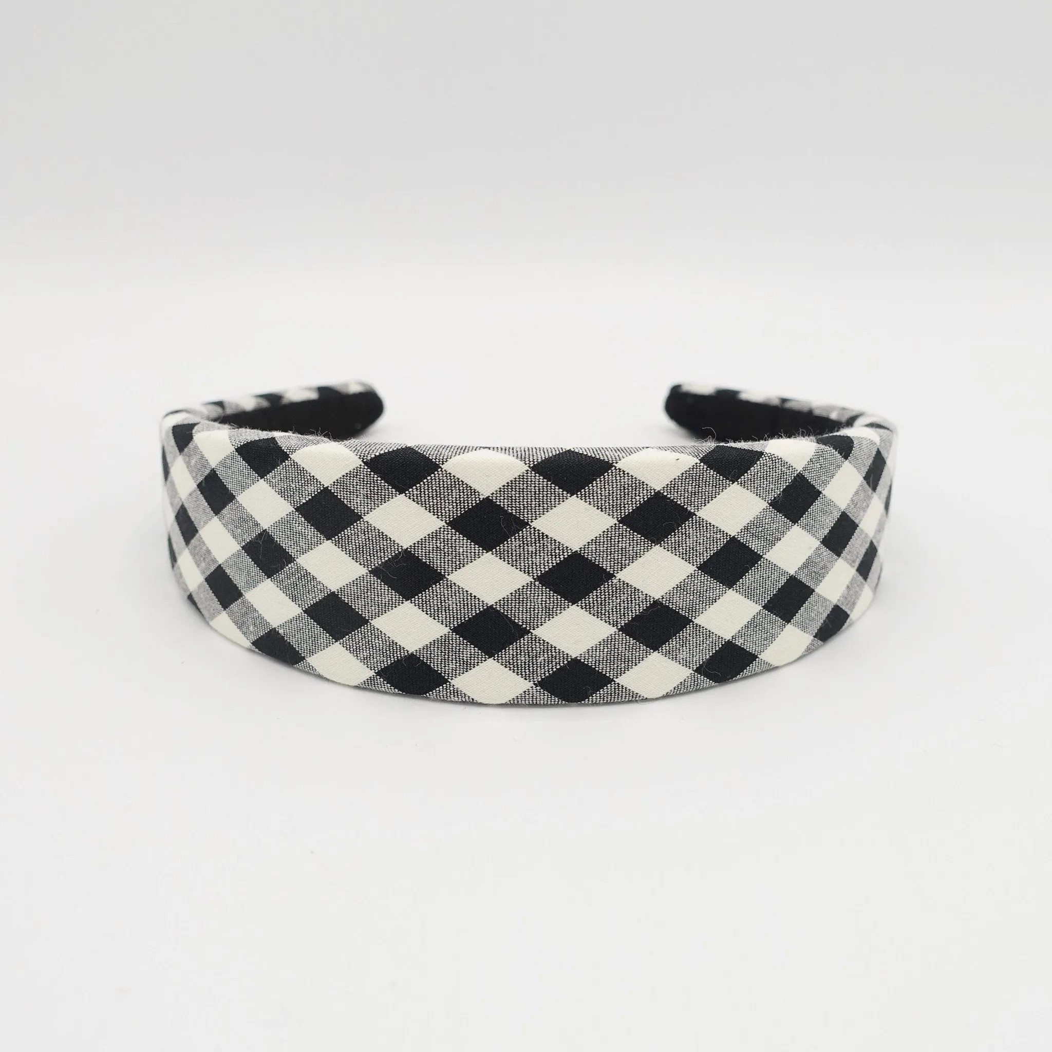 gingham check padded headband casual hairband for women