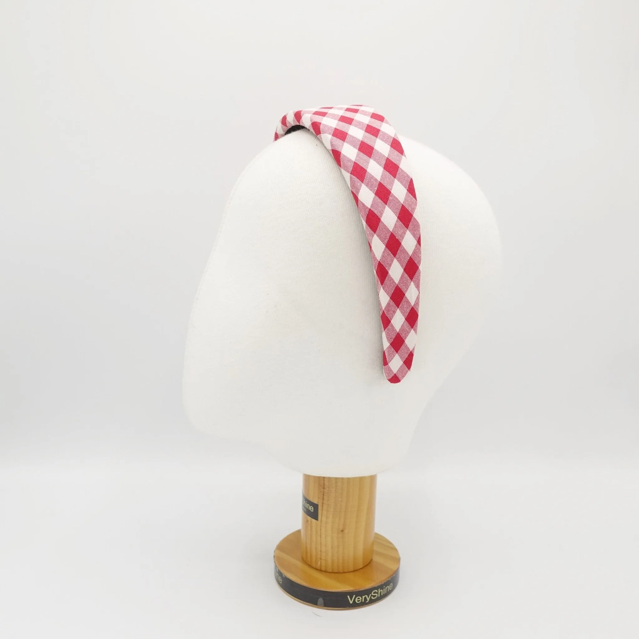 gingham check padded headband casual hairband for women