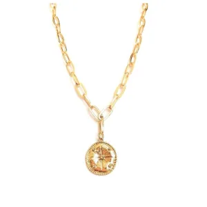 Gold Compass Pendant Necklace