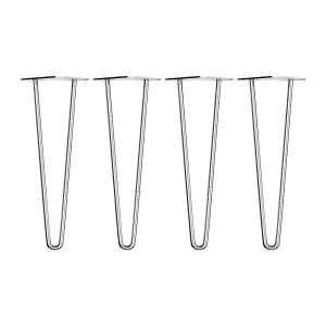 Heavy-Duty Chrome Hairpin Table Legs 71cm Solid Steel Set (4)