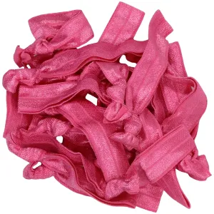 Hot Pink Ribbon Hair Ties - 20 Pack