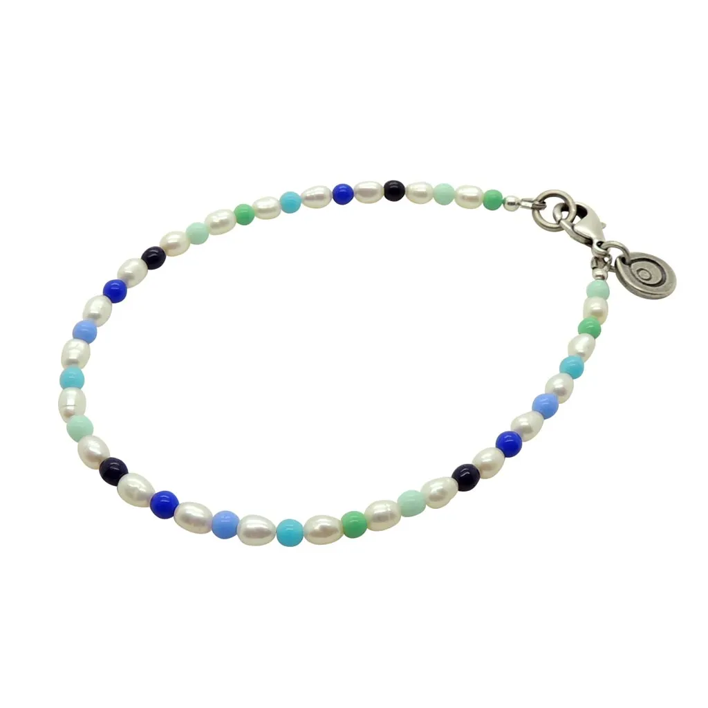 Ibiza Blue Freshwater Pearl Anklet