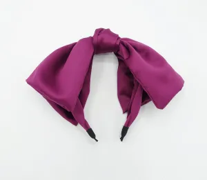 Jumbo satin bow headband wide hairband unique women hair accessory