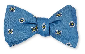 Light Blue Crawley Medallions Bow Tie - B5309