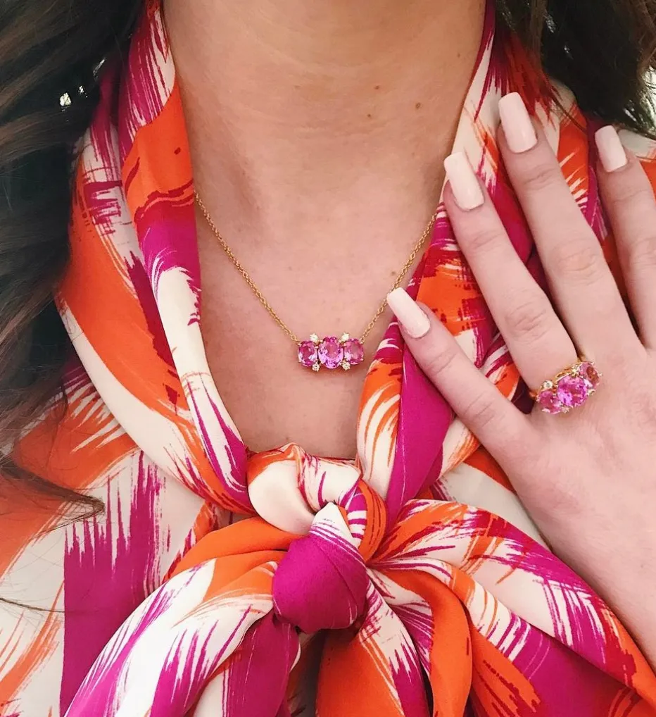 Medium GUM DROP™ Ring with Pink Topaz and Citrine Diamonds