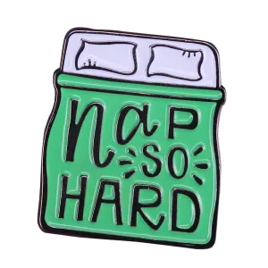 Nap so hard pin cute sleep brooch funny art badge creative bedding jewelry naps enthusiast gift jackets backpack accessory