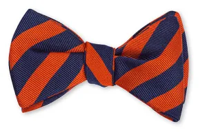 Orange/Navy Bar Stripes Bow Tie - B627