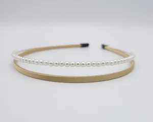 pearl satin double headband