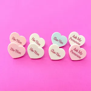 Sample Sale - Candy Hearts Pronouns Pin