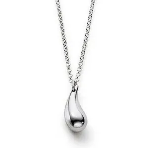 Silver Teardrop Necklace for Women- Silver Pendant Necklace-"Amalie Teardrop 925 Sterling Silver Finished Necklace