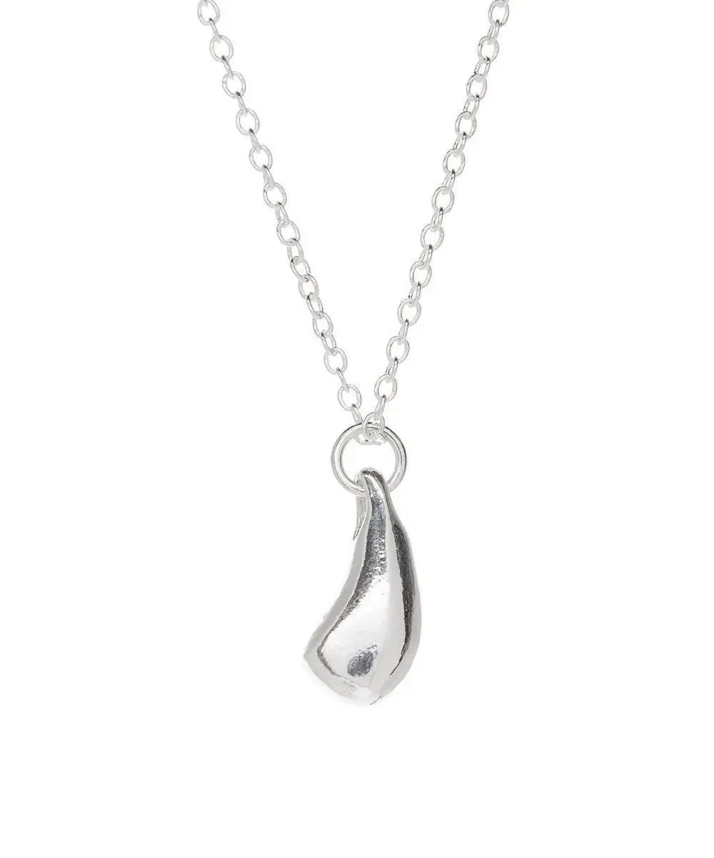 Silver Teardrop Necklace for Women- Silver Pendant Necklace-"Amalie Teardrop 925 Sterling Silver Finished Necklace