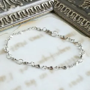 Silver Wave Anklet Summer Wedding Beach Jewelry