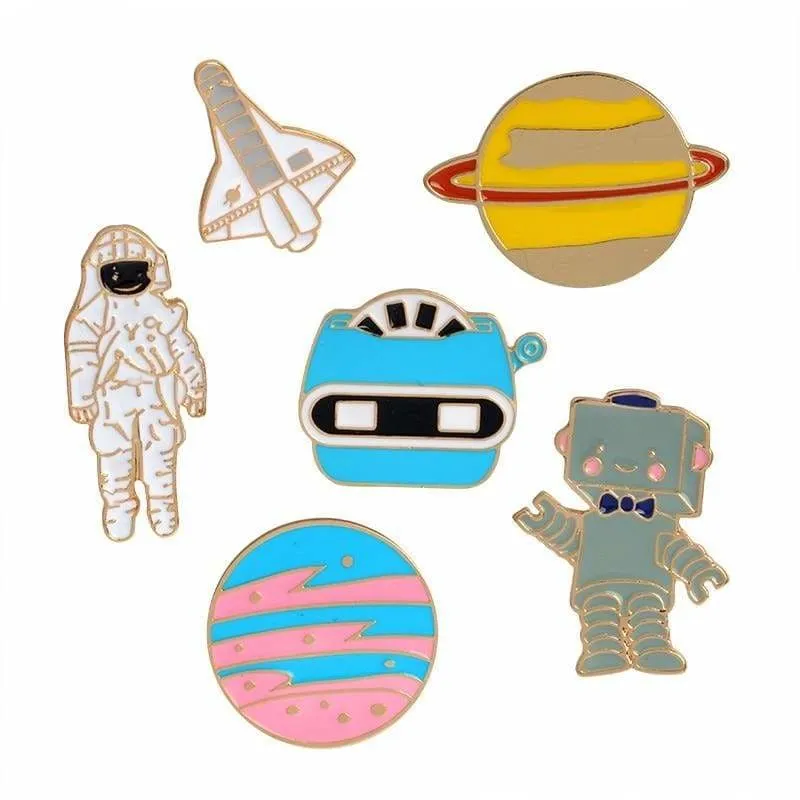 Space astronomy brooches