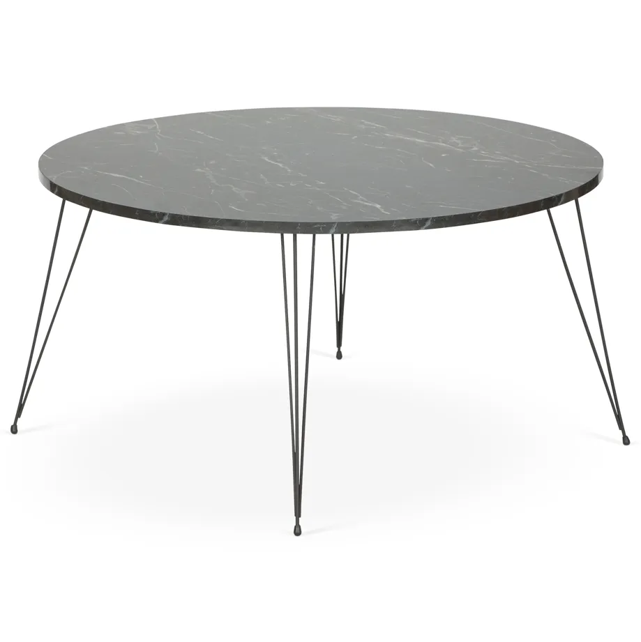 Terek Round Black Marble Coffee Table