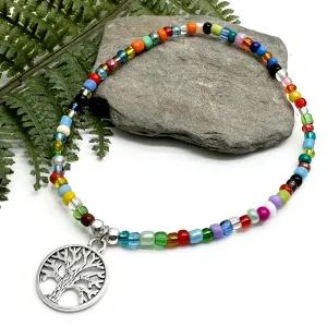 Tree of Life Seed Bead Anklet - Colour Choice