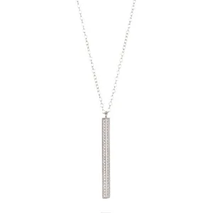 Vertical Crystal Bar Necklace silver gold