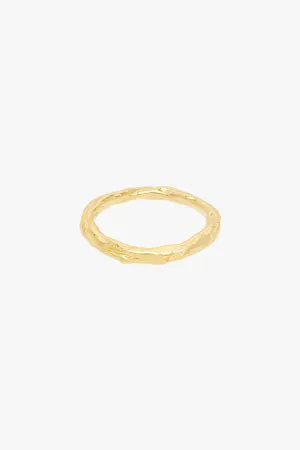 Water ripple ring gold plated