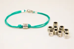 Zodiac signs bracelet, cancer sign for men, turquoise cord, birthday gift for him